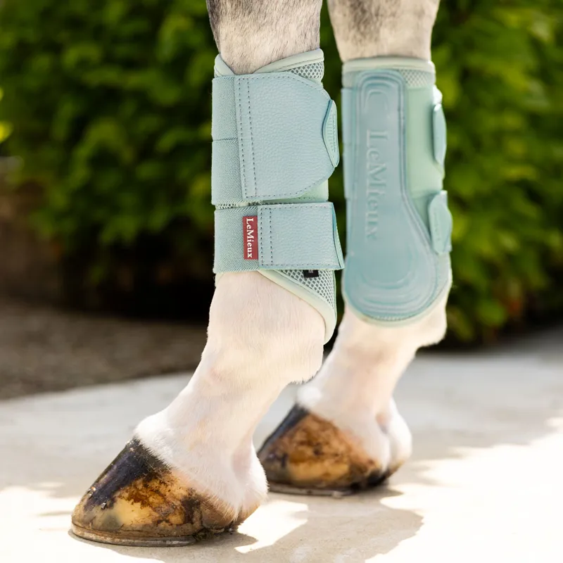 LeMieux Arika Mesh Brushing Boots - Aqua-1