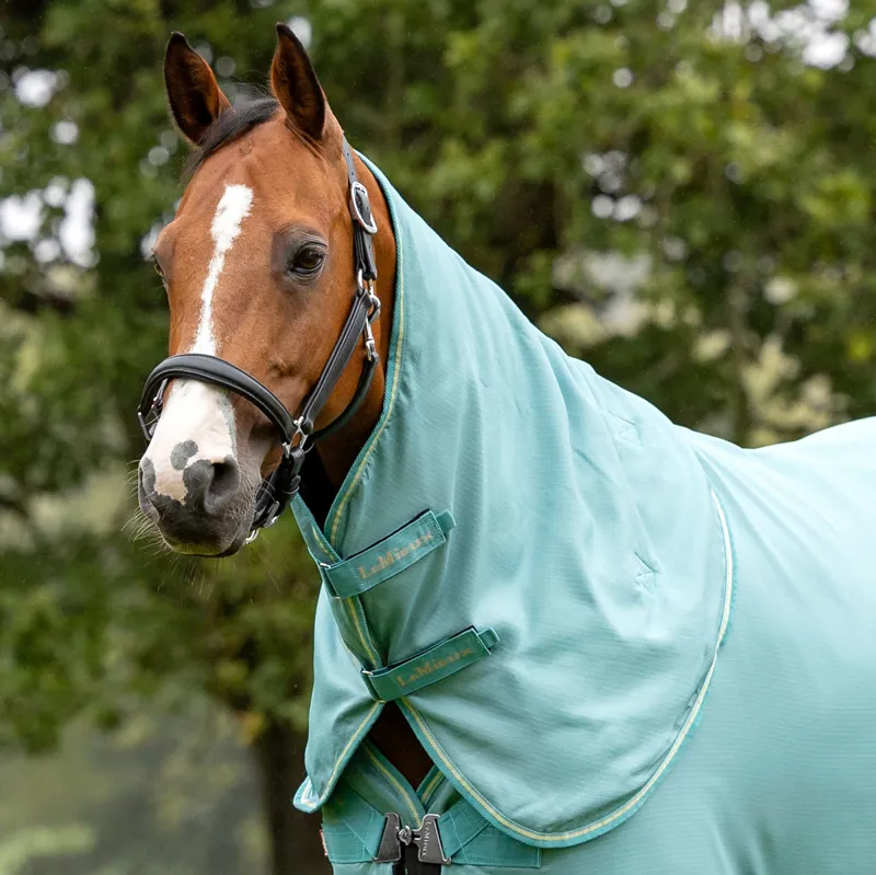 LeMieux Arika Ripstop 600D 0g Detachable Neck Turnout Rug - Lagoon-1