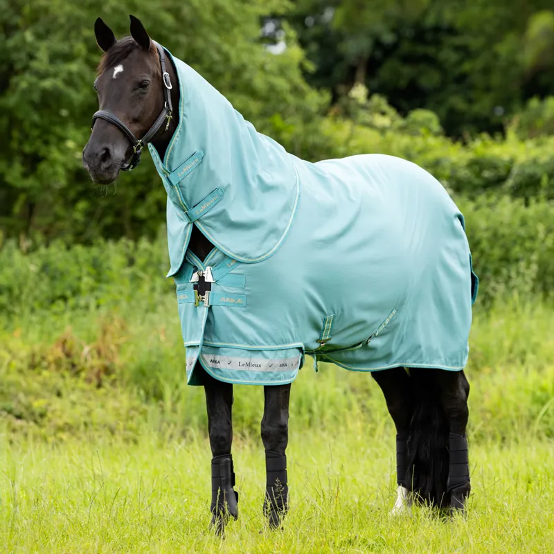 LeMieux Arika Ripstop 600D 50g Detachable Neck Turnout Rug - Lagoon