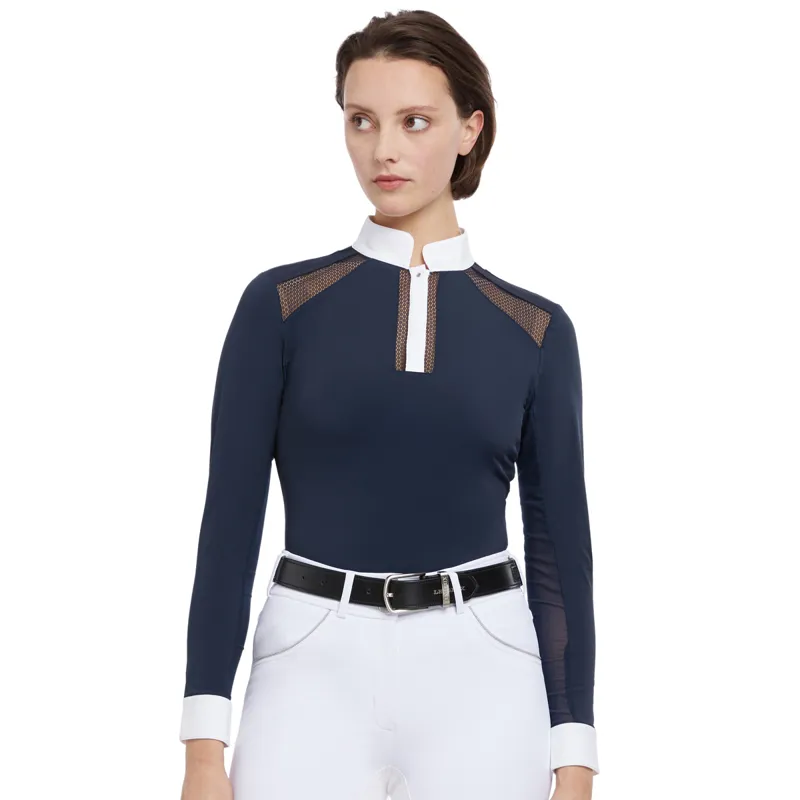 LeMieux Camille Long Sleeve Ladies Competition Shirt - Navy 