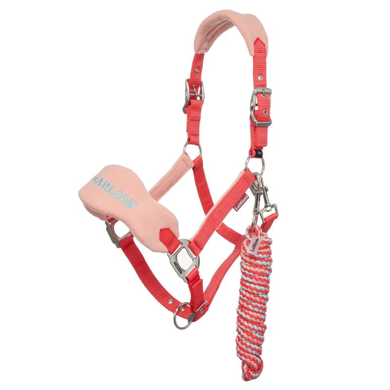 LeMieux x Harlow Vogue Headcollar and Lead Rope Set - Coral Crush