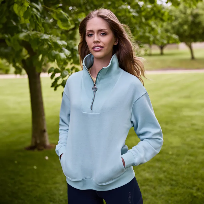 LeMieux Keira Ladies Quarter Zip Sweater - Aqua-2