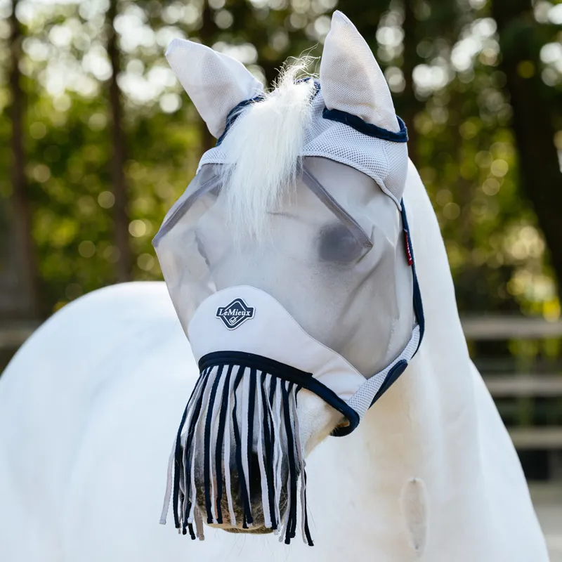 LeMieux Fringe Fly Mask with Ears - Navy