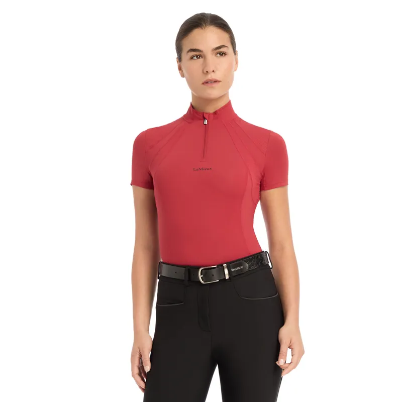 LeMieux Mia Mesh Ladies Short Sleeve Base Layer - Chilli