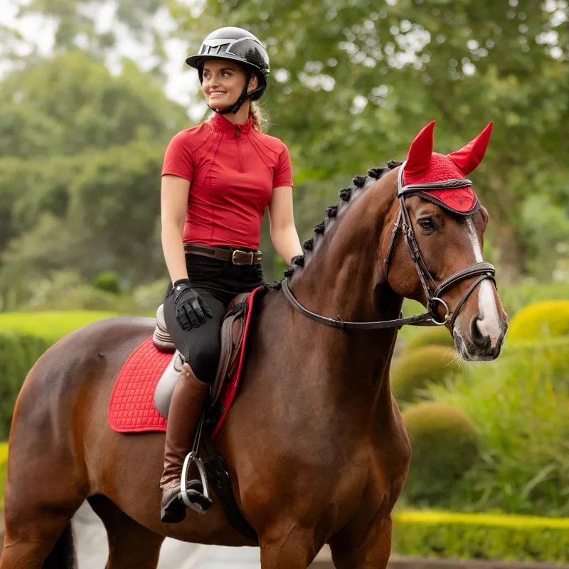 LeMieux Mia Mesh Ladies Short Sleeve Base Layer - Chilli-1