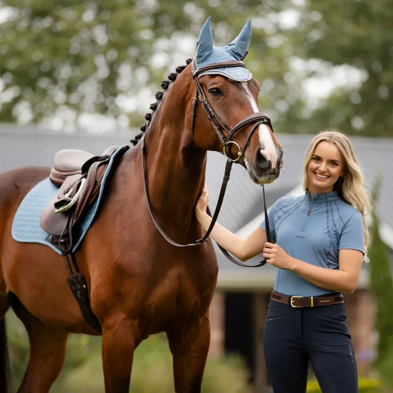 LeMieux Mia Mesh Ladies Short Sleeve Base Layer - Ice Blue-1