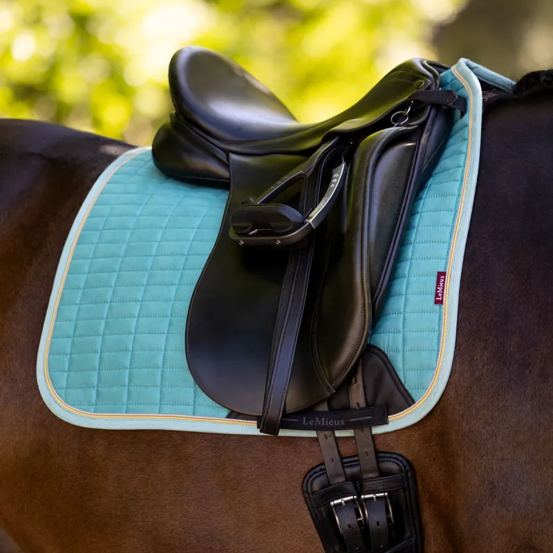LeMieux Suede Dressage Saddle Pad - Lagoon-1