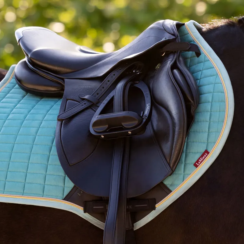 LeMieux Suede Close Contact Saddle Pad - Lagoon-1