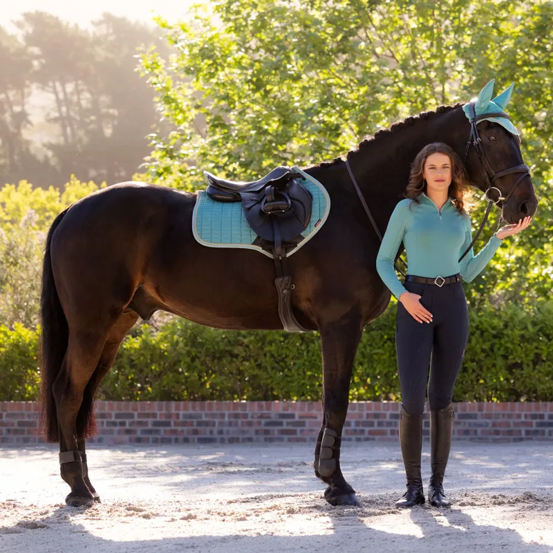 LeMieux Suede Close Contact Saddle Pad - Lagoon-2