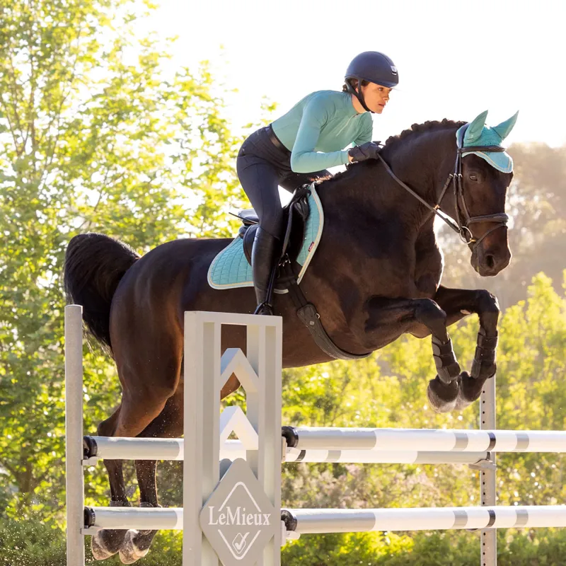 LeMieux Suede Close Contact Saddle Pad - Lagoon-3