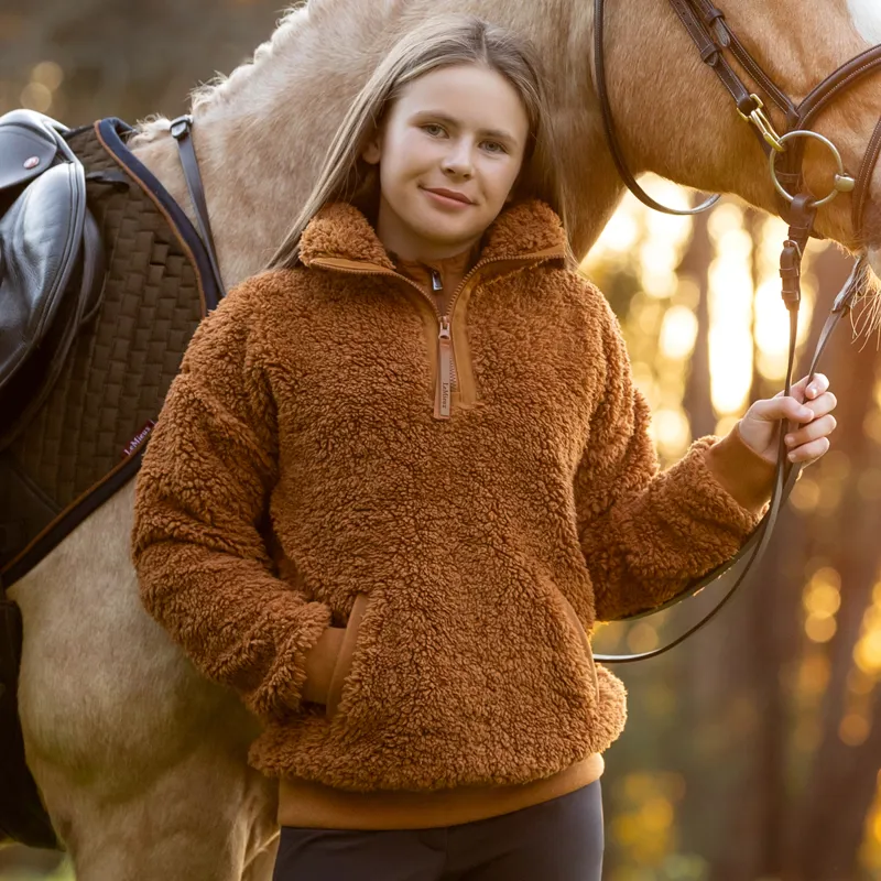 LeMieux Young Rider Tia Junior Teddy Fleece Jumper - Ginger