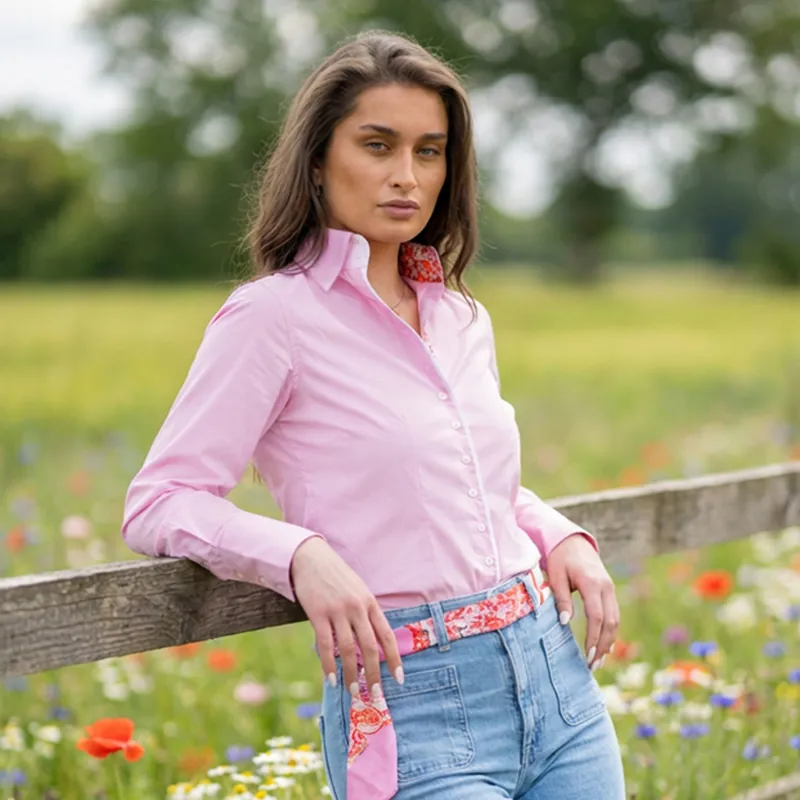 Fior Da Liso Viola Paisley Womens Shirt - Pale Rosa