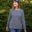 Lighthouse Causeway Long Sleeve Ladies Top - Navy Stripe