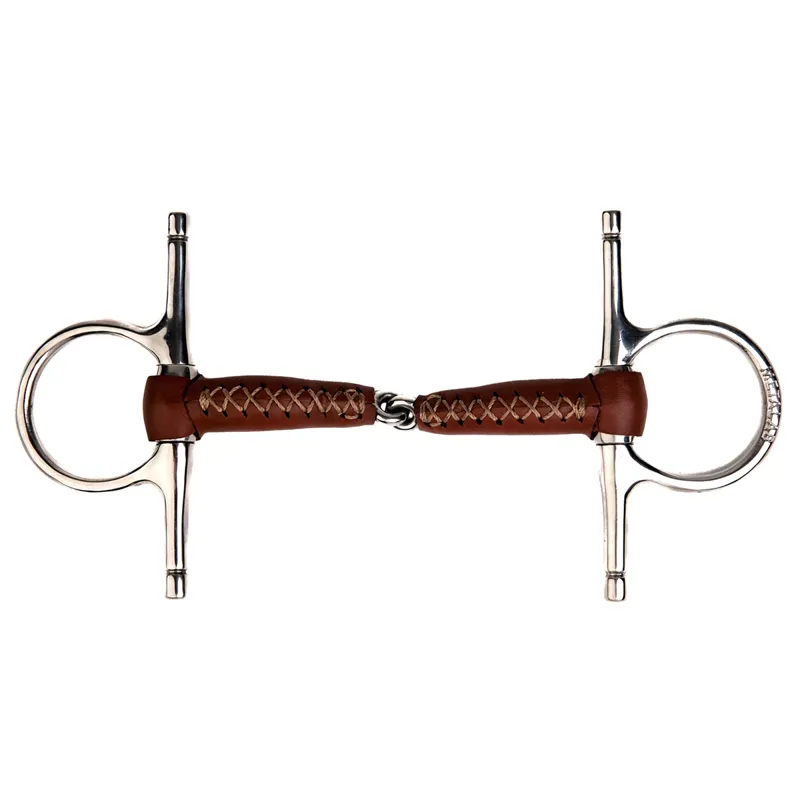 Metalab Full Cheek Leather Covered Single Jointed Snaffle Bit