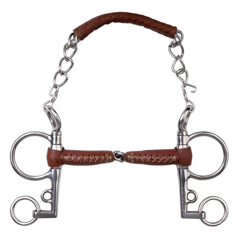 Metalab Leather Covered Single Jointed Pelham Bit