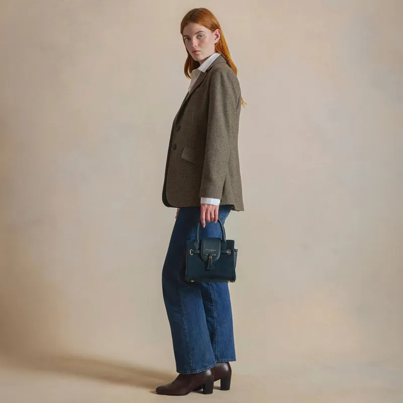 Fairfax and Favor Mini Windsor Handbag - Teal Suede-4