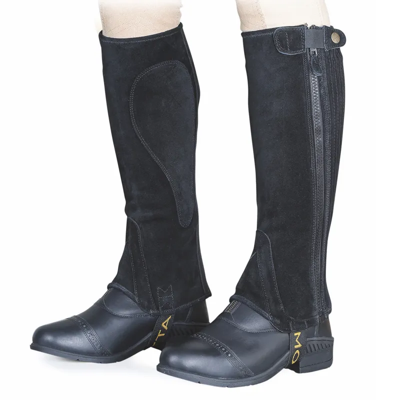 Moretta Suede Junior Half Chaps - Black - Large