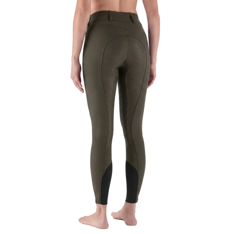 Equiline Eqcrystalef Full Grip Womens Breeches - Olive Night-3