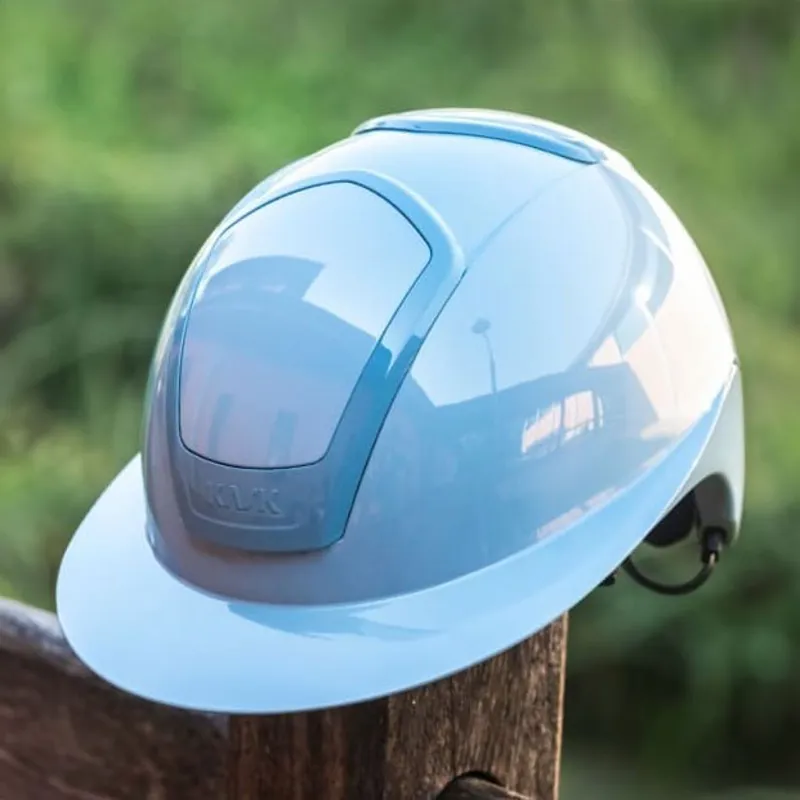 KASK Nemesi Wide Peak Shine Riding Hat - Soft Blue Pre-Order-1