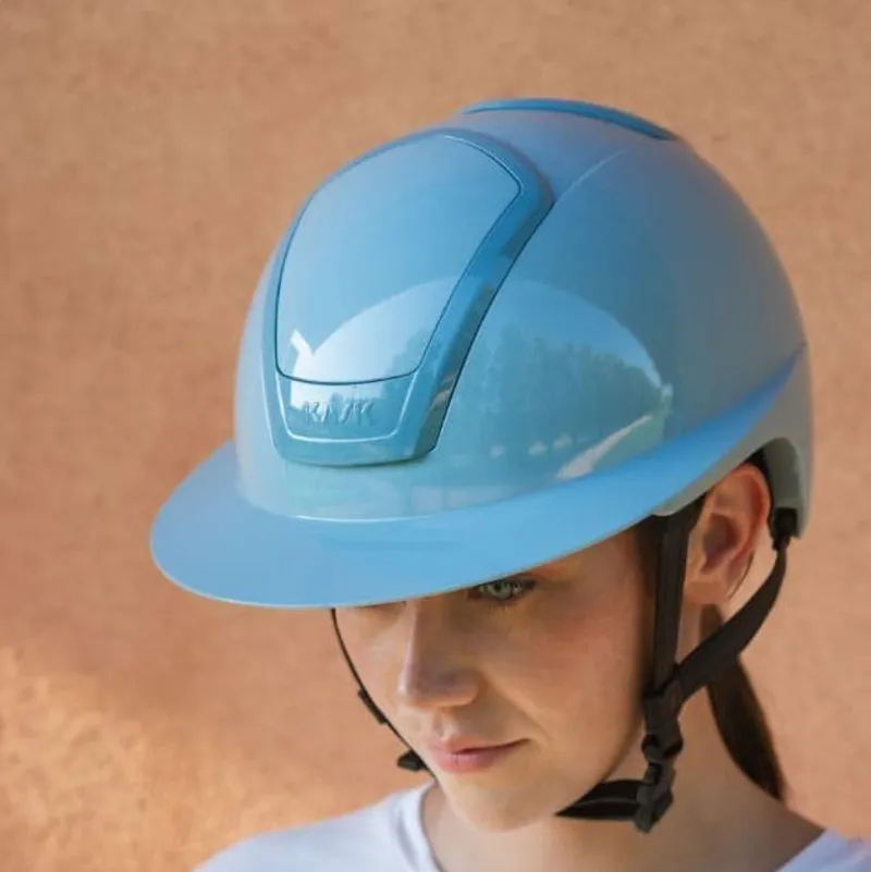 KASK Nemesi Wide Peak Shine Riding Hat - Soft Blue Pre-Order-2