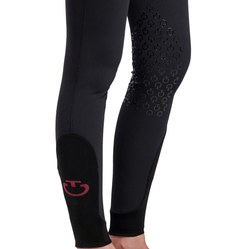 Cavalleria Toscana American Ribbed Knee Grip Womens Breeches - Black-3