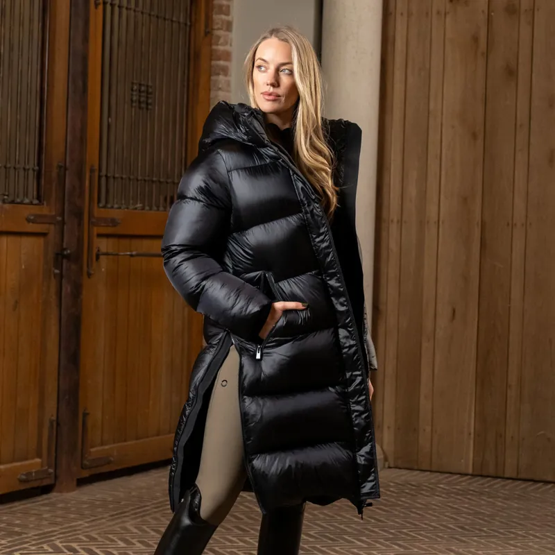 Pikeur Selection 8025 Womens Quilted Long Coat - Black-1