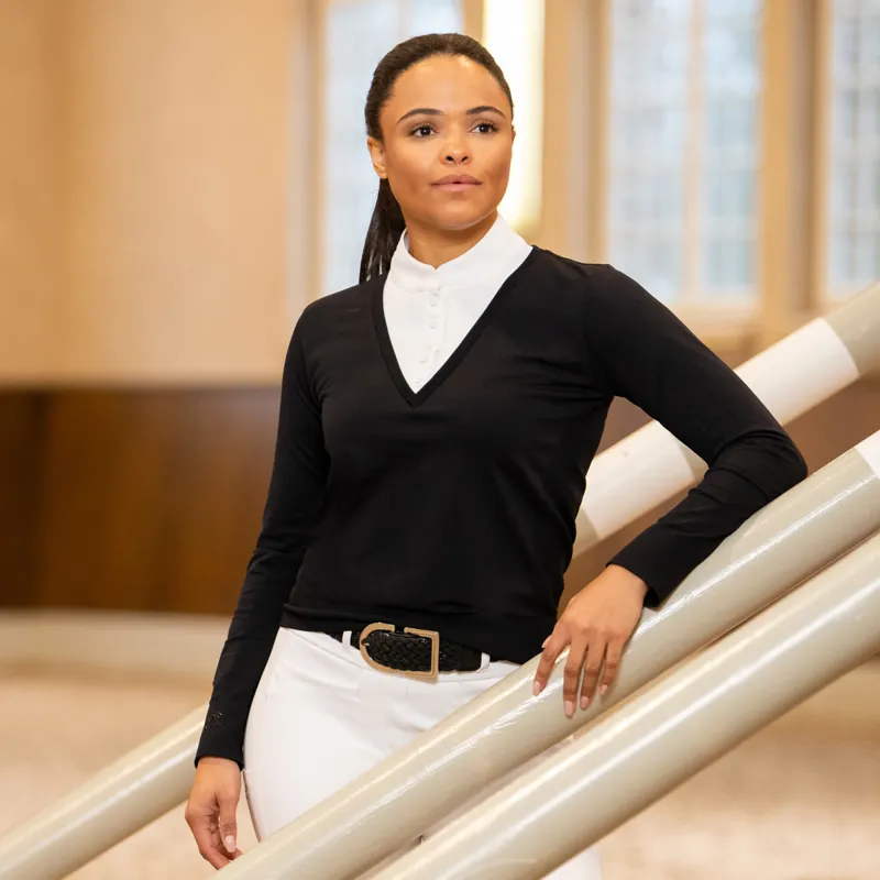 Pikeur Athleisure 8322 Womens 2-in-1 Show Shirt/Sweater - Black