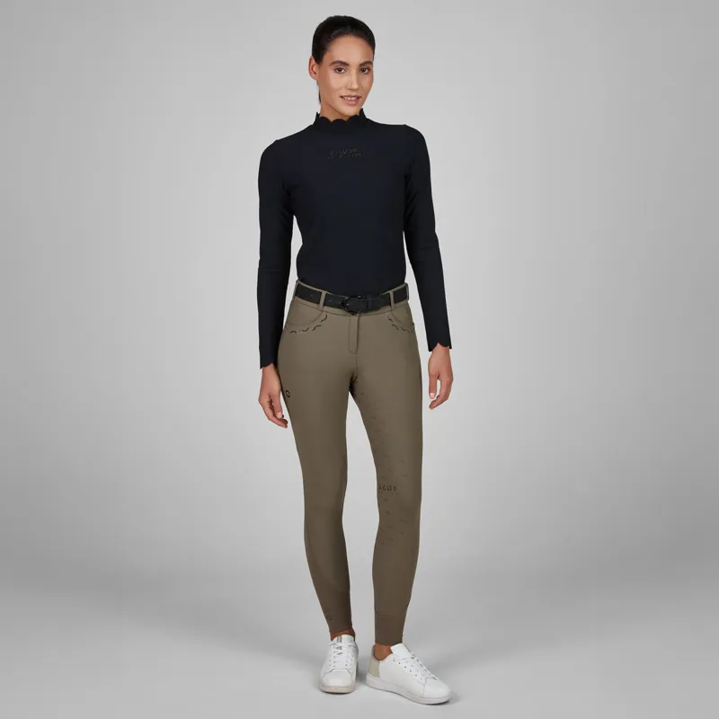 Pikeur Ceelina SD Full Grip Womens Winter Breeches - Slate Brown-5