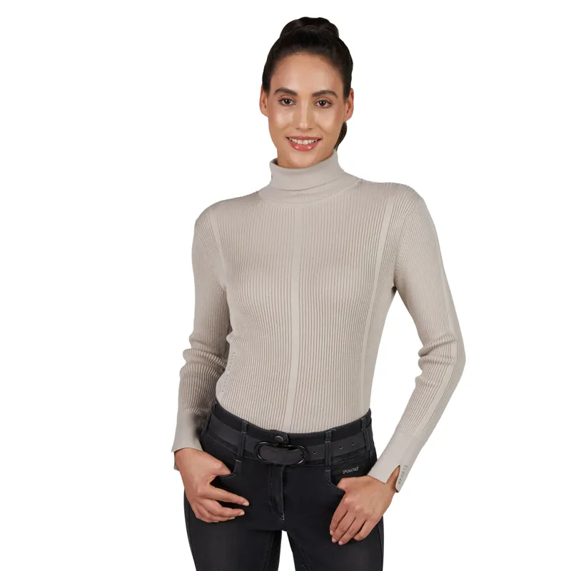 Pikeur Sports 8271 Womens Knitted Roll Neck - Pale Grey-1