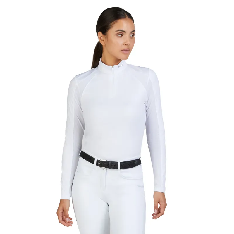 Pikeur Sports 7232 Mesh Ladies Long Sleeve Show Shirt - White