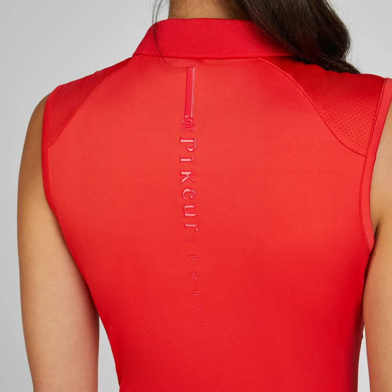 Pikeur Sports 7235 Ladies Sleeveless Polo Shirt - Red Flame-2