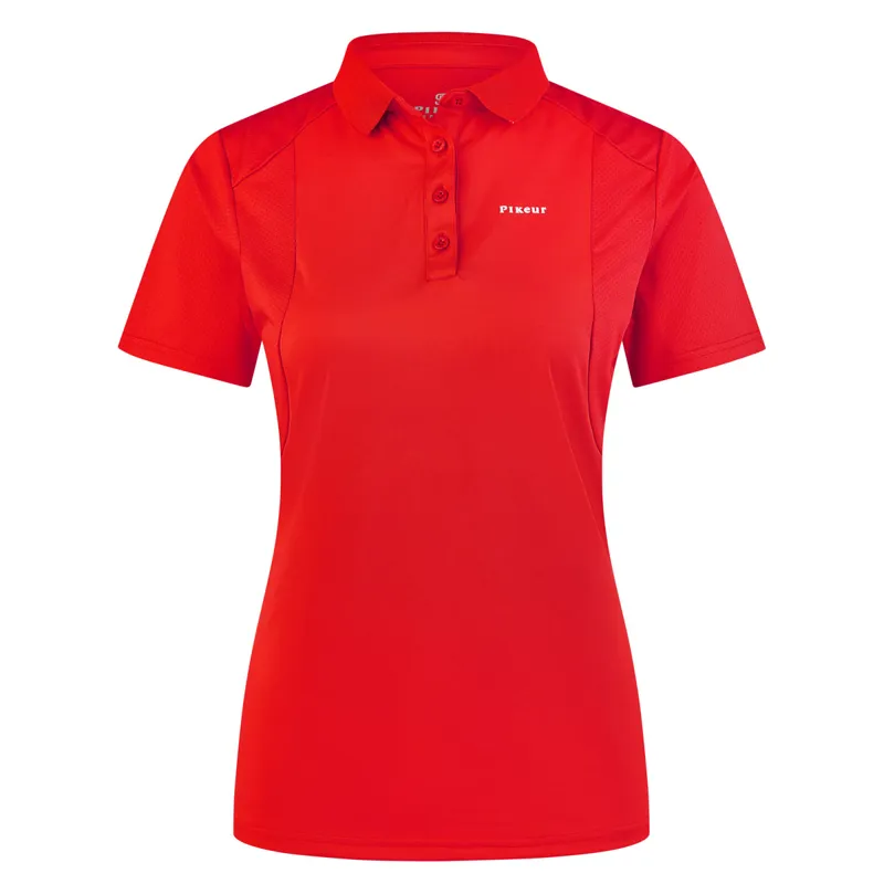 Pikeur Sports 7236 Ladies Polo Shirt - Red Flame