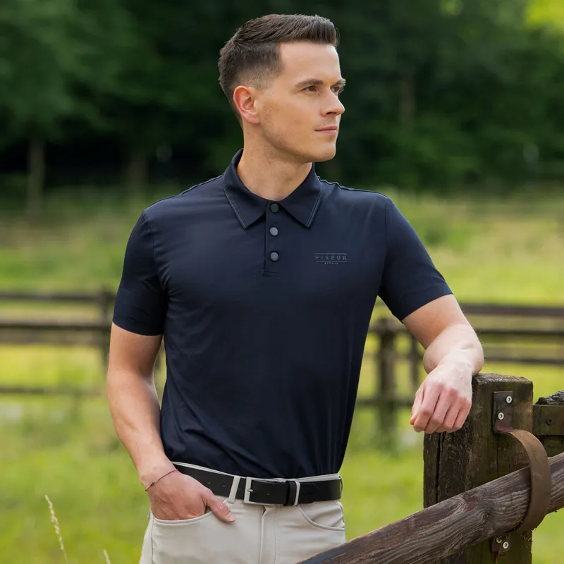 Pikeur Sports 7249 Mens Functional Polo Shirt - Nightblue-2
