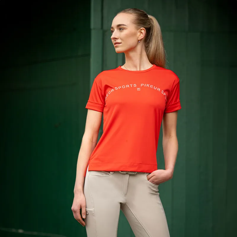 Pikeur Sports 7233 Ladies Functional T-Shirt - Red Flame-3