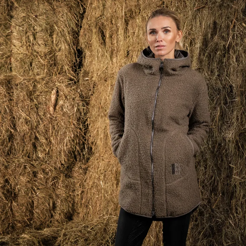 Pikeur Sports 8035 Womens Teddy Fleece Jacket - Greige-1