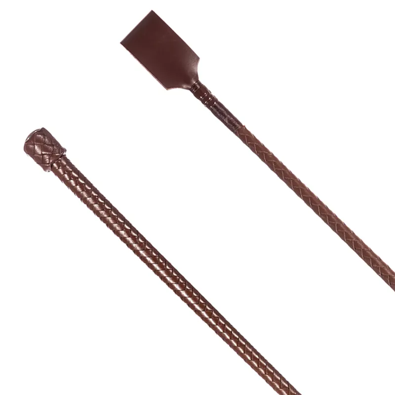 Redpost Plaited Leather Riding Whip - Brown-1