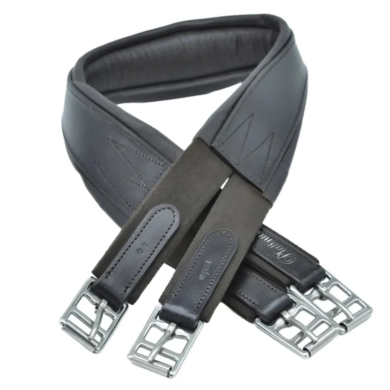 Dever Classic Platinum Atherstone Girth with Elastic Both Ends - Black