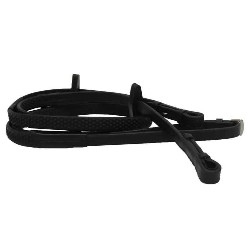 Rambo Micklem Competition Rubber Reins - Black