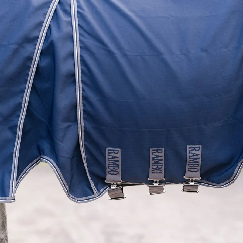 Rambo Optimo Stable Sheet - Navy/Thunderstorm Grey/Silver-4