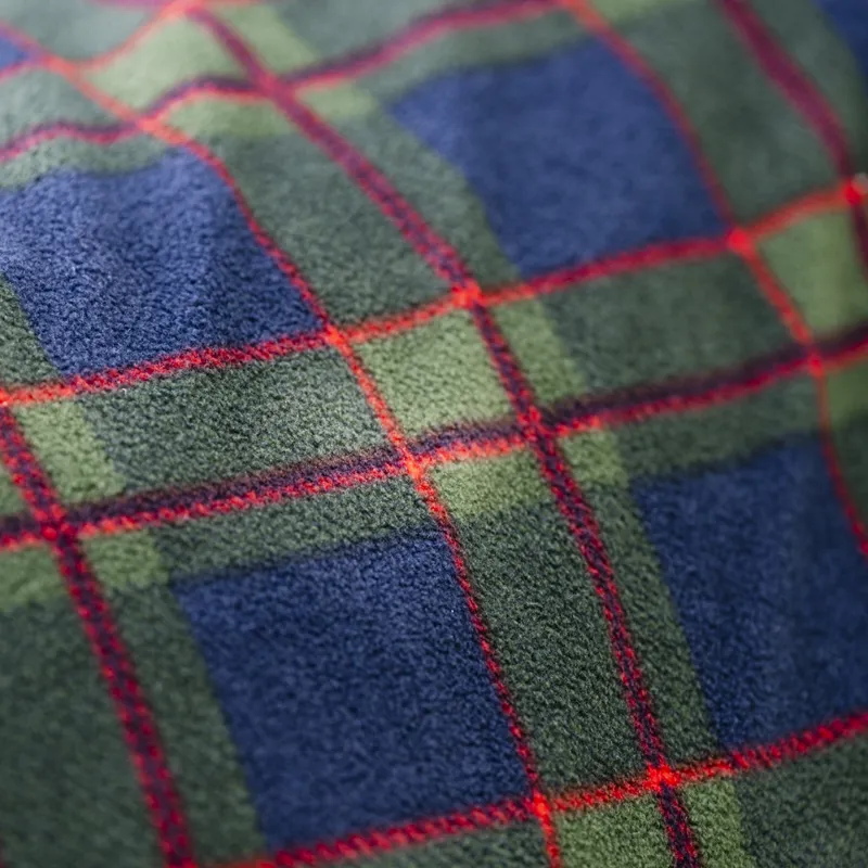 Rhino Pony Holiday Fleece Cooler Rug - Navy Check/Green/Red-2