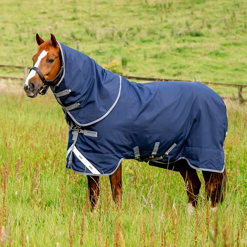 Rhino Plus Lite 0g Turnout Rug - Navy/Titanium/Classic Blue
