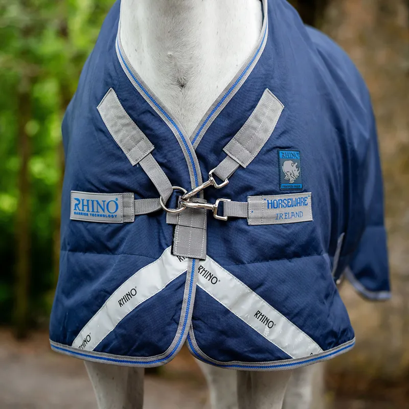 Rhino Pony Plus Lite 0g Turnout Rug - Navy/Titanium/Classic Blue-2