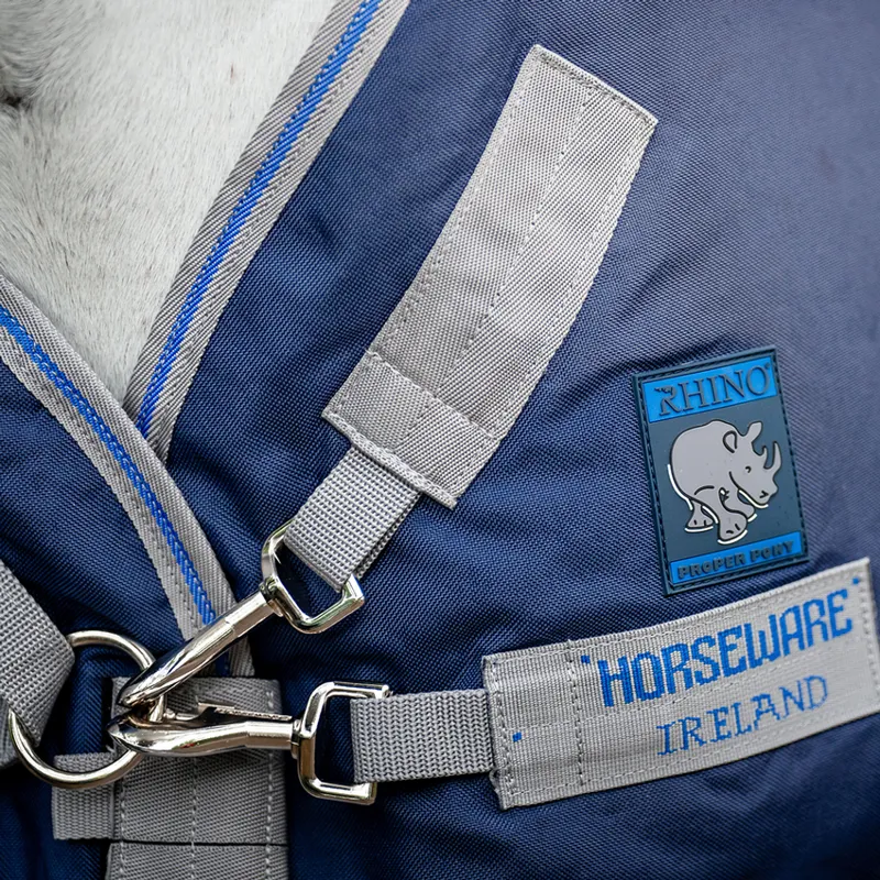 Rhino Pony Plus 100g Turnout Rug - Navy/Titanium/Classic Blue-3