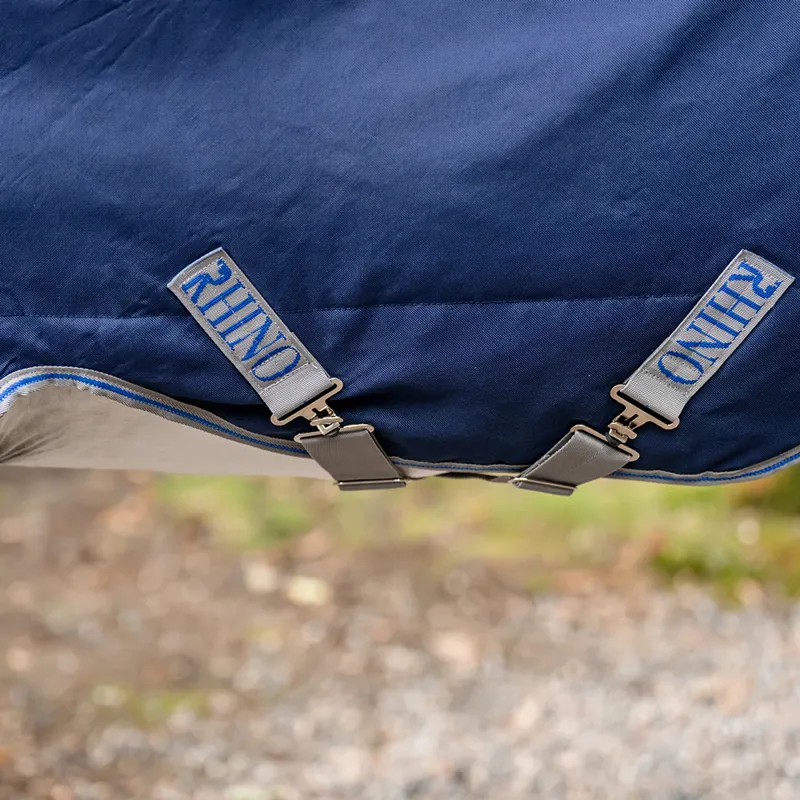 Rhino Pony Plus Lite 0g Turnout Rug - Navy/Titanium/Classic Blue-4