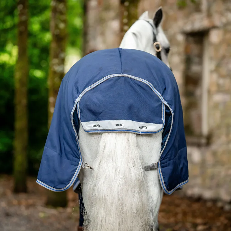 Rhino Pony Plus Lite 0g Turnout Rug - Navy/Titanium/Classic Blue-5