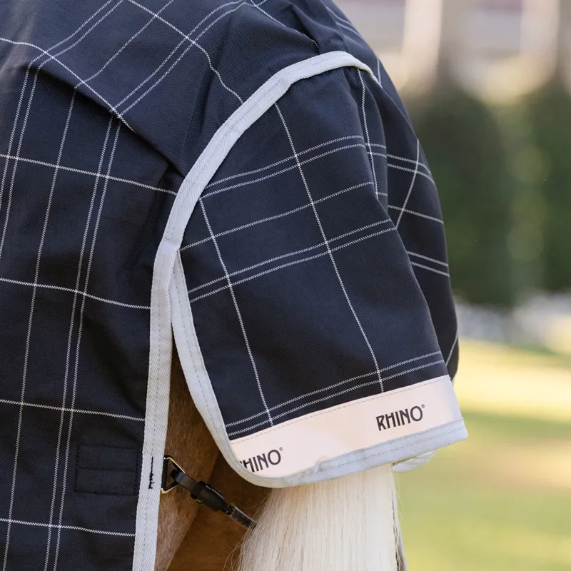 Rhino Pony 100g Wug Turnout Rug - Black/Grey/White Check-1