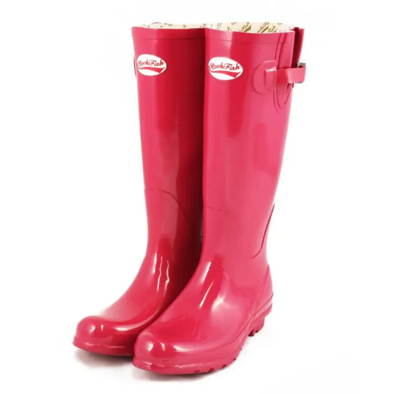 Rockfish Original Tall Gloss Wellies - Vivacious Pink