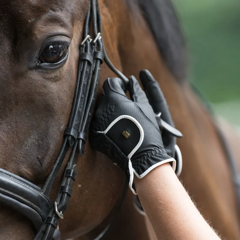 Roeckl Lona Adults Riding Gloves - Black/White-1