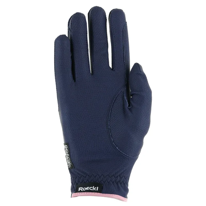 Roeckl Lona Adults Riding Gloves - Navy/Vintage Pink-3