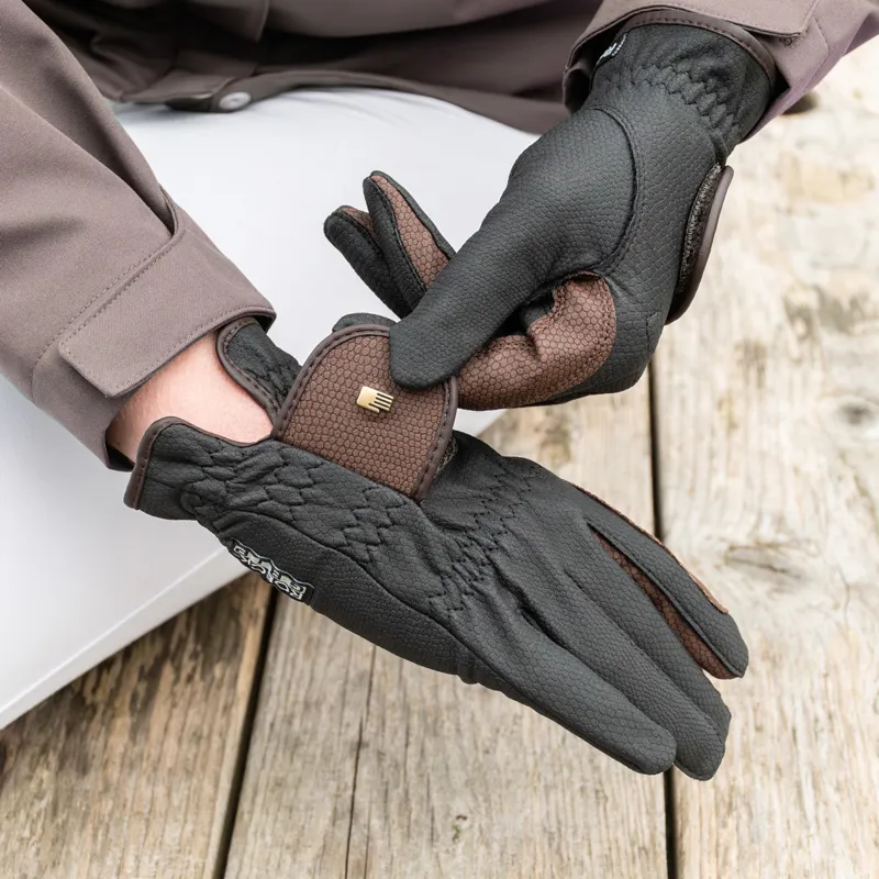 Roeckl Malta Winter Riding Gloves - Black/Mocha-3